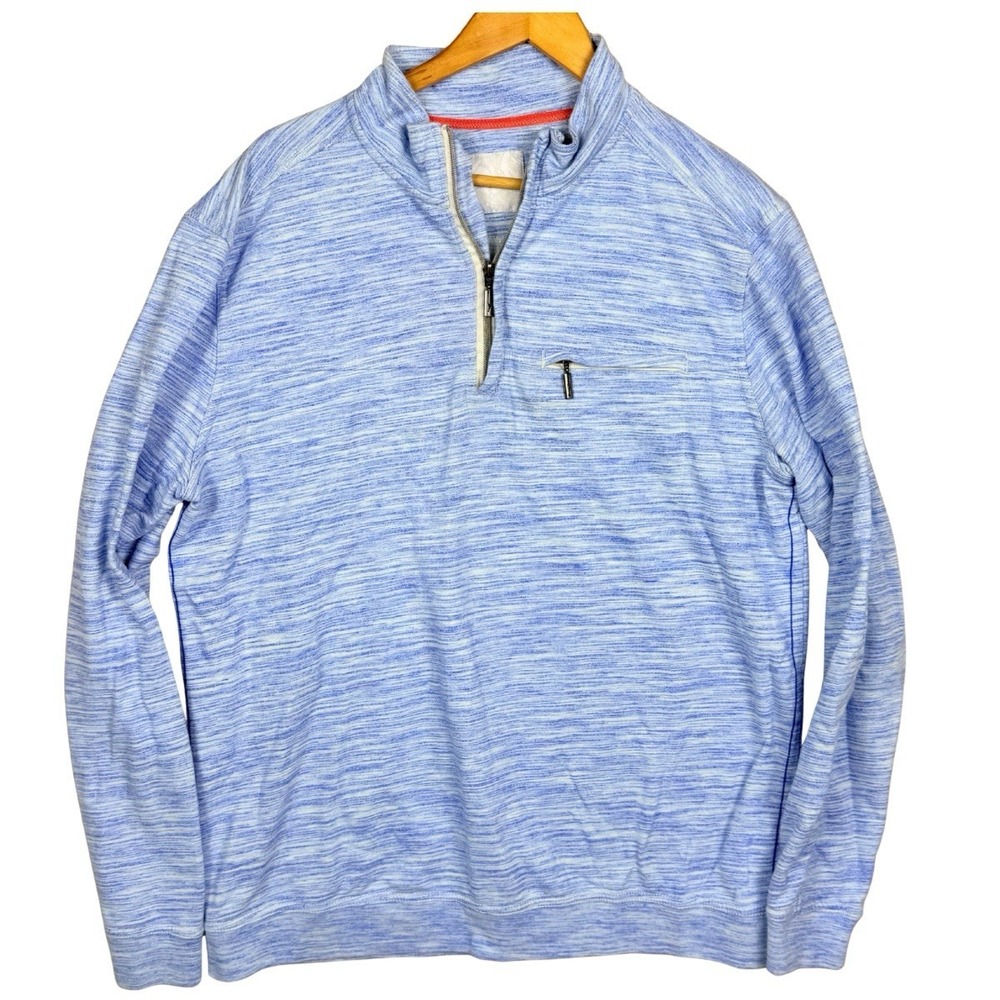 Tommy Bahama Long Sleeve Quarter Zip Blue Size XLT